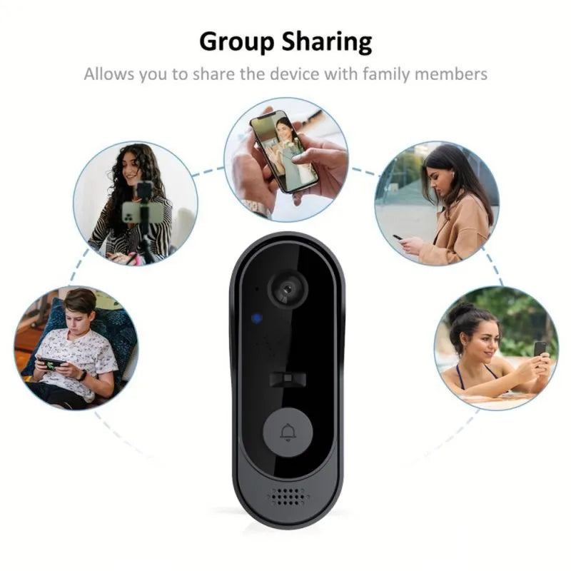 HD Wireless WiFi Video Doorbell - Smart Camera with Intercom, Night Vision, Waterproof Security Doorbell for Smart Home Protection