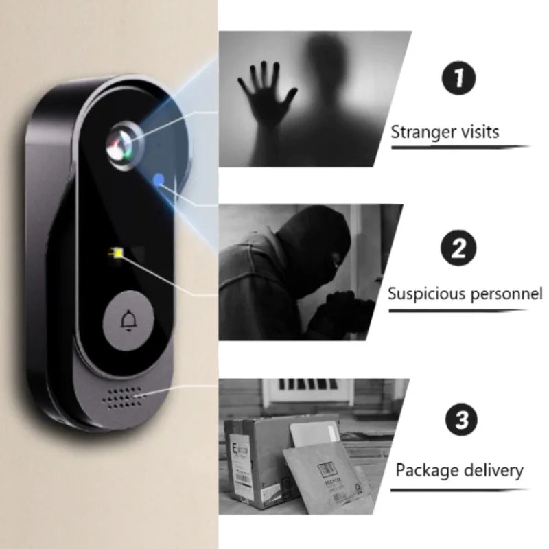 HD Wireless WiFi Video Doorbell - Smart Camera with Intercom, Night Vision, Waterproof Security Doorbell for Smart Home Protection